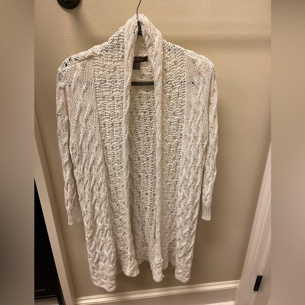 Tommy Bahama White Sweater Open Cardigan W-M